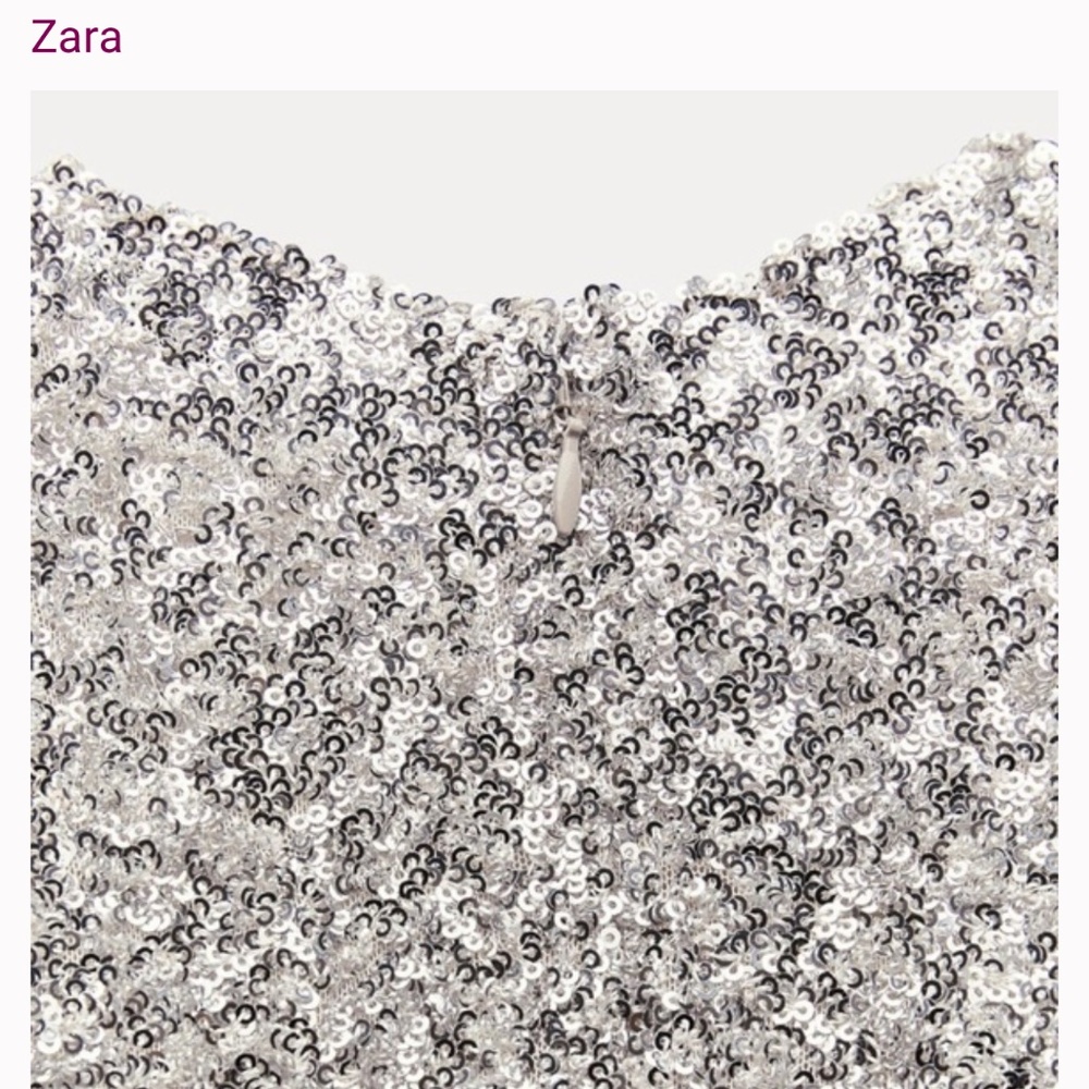Zara Sparkle Sequin Shoulder Pads  Dress ZW COLLECTION - Picture 6 of 16